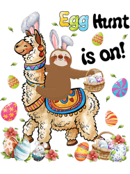 egg hunt is on llama sloth easter bunny eggs boys kids,Png, Png For Shirt, Png Files For Sublimation, Digital Download