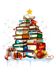 Cute christmas library tree gift librarian and book, Png, Png For Shirt, Png Files For Sublimation, Digital Download, Pr