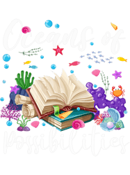Funny Ocean Creatures Summer Reading Possibilities Librarian 22, Png, Png For Shirt, Png Files For Sublimation, Digitale