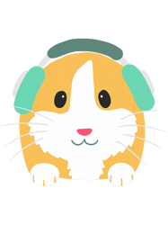 Guinea Pig with Headphones Guinea Pig, Png, Png For Shirt, Png Files For Sublimation, Digital Download, Printable