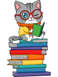Librarian Book Reader Cat Lovers Bibliothecary Bookworm, Png, Png For Shirt, Png Files For Sublimation, Digital Downloan