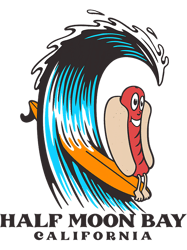 Half Moon Bay California Surfing Hot DogPng, Png For Shirt, Png Files For Sublimation, Digital Download