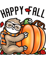 Happy Fall Cute Sloth love Autumn Pumpkin Leaf,Png, Png For Shirt, Png Files For Sublimation, Digital Download
