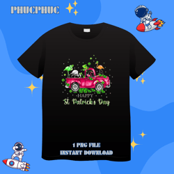 Cute Flamingo Truck Shamrock Green St Patrick Day LoverPng, Png For Shirt, Png Files For Sublimation, Digital Download,