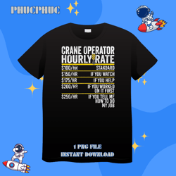 Heavy Equipment Hourly Rate Crane OperatorPng, Png For Shirt, Png Files For Sublimation, Digital Download, Printable