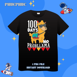 Lama 100 Days Of SchoolPng, Png For Shirt, Png Files For Sublimation, Digital Download, Printable