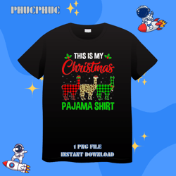 Llama Christmas Tree Lights Funny Animals Xmas PajamaPng, Png For Shirt, Png Files For Sublimation, Digital Download, Pr