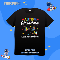 Nana Grandma Love Grandson Autism Awareness Month ButterflyPng, Png For Shirt, Png Files For Sublimation, Digital Downlo