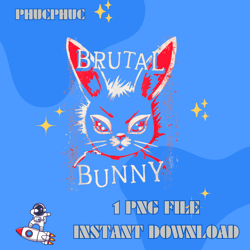 Brutal Bunny Punk Goth Grunge Bunny Rabbit T-ShirtPng, Png For Shirt, Png Files For Sublimation, Digital Download, Print