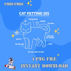 Cat Petting 101 Goth Punk Animal Cat Lover Instruction Guide T-ShirtPng, Png For Shirt, Png Files For Sublimation, Digil