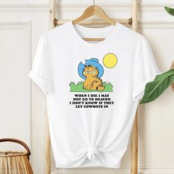 Cowboy Garfield Shirt, Funny Garfield Shirt, Funny Meme Shirt, Garfieldd Cat Sweater, Oddly Specific Shirts