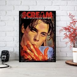 B-illy Loomis Movie Vintage Poster Scream, Scream Movie Poster, Vintage Retro Art Print, Movie Poster for Gift