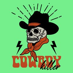 Cowboy Killer Vintage PNG, Western Cowgirl Desert Skeleton Skull Retro Groovy 90's Ranch Rodeo PNG
