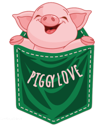 Cute piggy love pocket design(2)