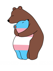 LGBTQ pride bears transgender flag proud mama bear white text