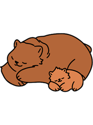 mama bear and baby bear sleeping