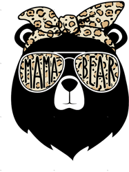 mama bear face messy bun leopard mom mommy mothers day 2022