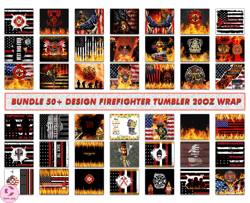 Bundle 50  Design Firefighter Tumbler 20oz Wrap,  Tumbler Bundle Design, Sublimation Tumbler Bundle, 20oz Skinny Tumbler