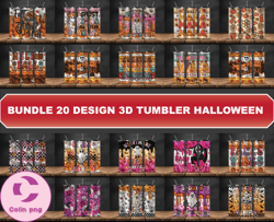 Bundle 20 Design 3D Tumbler Halloween, Tumbler Bundle Design, Sublimation Tumbler Bundle, 20oz Skinny Tumbler 05
