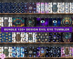 Bundle 120  Design Evil Eye Tumbler, Tumbler Bundle Design, Sublimation Tumbler Bundle, 20oz Skinny Tumbler 15