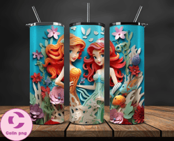 Princess Disney Tumbler Wrap, 3D Cartoon Tumbler Wrap, 20oz Skinny Tumbler Designs 21
