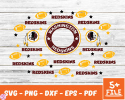 Washington Redskins Full Wrap Template Svg, Cup Wrap Coffee 06
