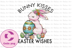 Bunny Kisses Easter Wishes Sublimation