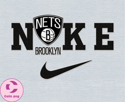 Nike Brooklyn Nets Svg, Stitch Nike Embroidery Effect, NBA Logo, Basketball Svg, NBA, Nike Nba Design 08