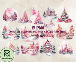 15 Png Winter Wonderland Pink Gastle And Tree, Christian Christmas Svg, Christmas Design, Christmas Shirt, Christmas 11