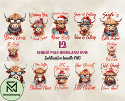 12 Christmas Highland Cow Png, Christian Christmas Svg, Christmas Design, Christmas Shirt, Christmas 78