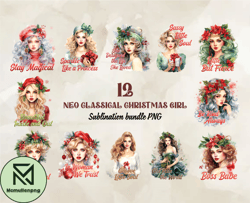 12 Neo Glassigal Christmas Girl Png, Christian Christmas Svg, Christmas Design, Christmas Shirt, Christmas 79
