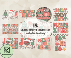 12 Retro Groovy Christmas Bundle Png, Christian Christmas Svg, Christmas Design, Christmas Shirt, Christmas 111