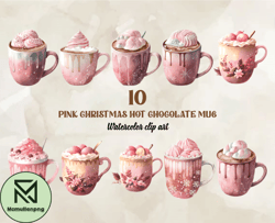 10 Pink Christmas Hot Chocolate Mug, Christian Christmas Svg, Christmas Design, Christmas Shirt, Christmas 136