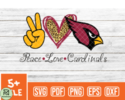 Arizona Cardinals Svg , Peace Love  NfL Svg, Team Nfl Svg 01