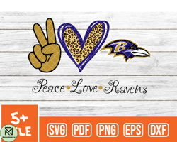 Baltimore Ravens Svg , Peace Love  NfL Svg, Team Nfl Svg 03