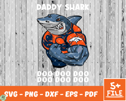 Denver Broncos Daddy Shark Nfl Svg , Daddy Shark NfL Svg, Team Nfl Svg 11