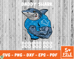 Detroit Lions Daddy Shark Nfl Svg , Daddy Shark NfL Svg, Team Nfl Svg 12