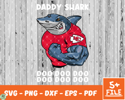 Kansas city Chiefs Daddy Shark Nfl Svg , Daddy Shark NfL Svg, Team Nfl Svg 17