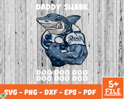 Los Angeles Rams Daddy Shark Nfl Svg , Daddy Shark NfL Svg, Team Nfl Svg 19