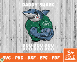 New York Jets Daddy Shark Nfl Svg , Daddy Shark NfL Svg, Team Nfl Svg 25