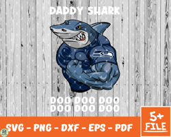 Seattle Seahawks Daddy Shark Nfl Svg , Daddy Shark NfL Svg, Team Nfl Svg 30