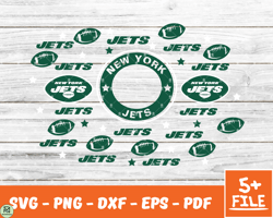 New York Jets Full Wrap Template Svg, Cup Wrap Coffee 25