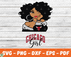 Chicago Bears Girl NFL Logo Svg, NFL Lover svg, Afro svg, Nba Svg, Nba Sport, Nba Logo,Nba Teams Svg,Basketball Design 0