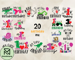 First Birthday SVG Bundle, Birthday Boy, Birthday Svg, Happy Birthday Png, T-shirt Designs 10