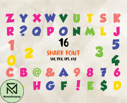 Shark Font Svg Png Pdf Dxf Alphabet, Modern Font, Fonts For Cricut, Beauty Font, Font For T-shirts 06