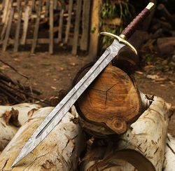 Handmade Damascus steel Sword, viking sword, engraved sword, master sword, long sword, sword art online, best Gift