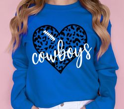 Leopard Heart Cowboys SVG PNG, Cowboys Mascot svg,Cowboys svg,Cowboys School Team,Cowboys Cheer svg,Cowboys Football svg
