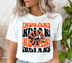 Indians Cheer SVG PNG, Indians Mascot svg, Indians svg, Indians School Team svg, Indians Pom Pom svg, Stacked Indians sv