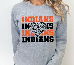 Indians SVG PNG, Indians Mascot svg,Indians Leopard Heart, Indians Cheer svg, Indians Shirt svg, Indians Heart svg, Indi