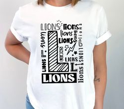 Lions SVG PNG, Lions Mascot svg, Lions Typography svg, Lions Shirt svg, Lions Love svg, School Spirit svg, Lions Mom svg